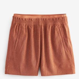 Athleta Brown Orange Echo Shorts Women's Size 4 Casual Comfort Stretch NWT